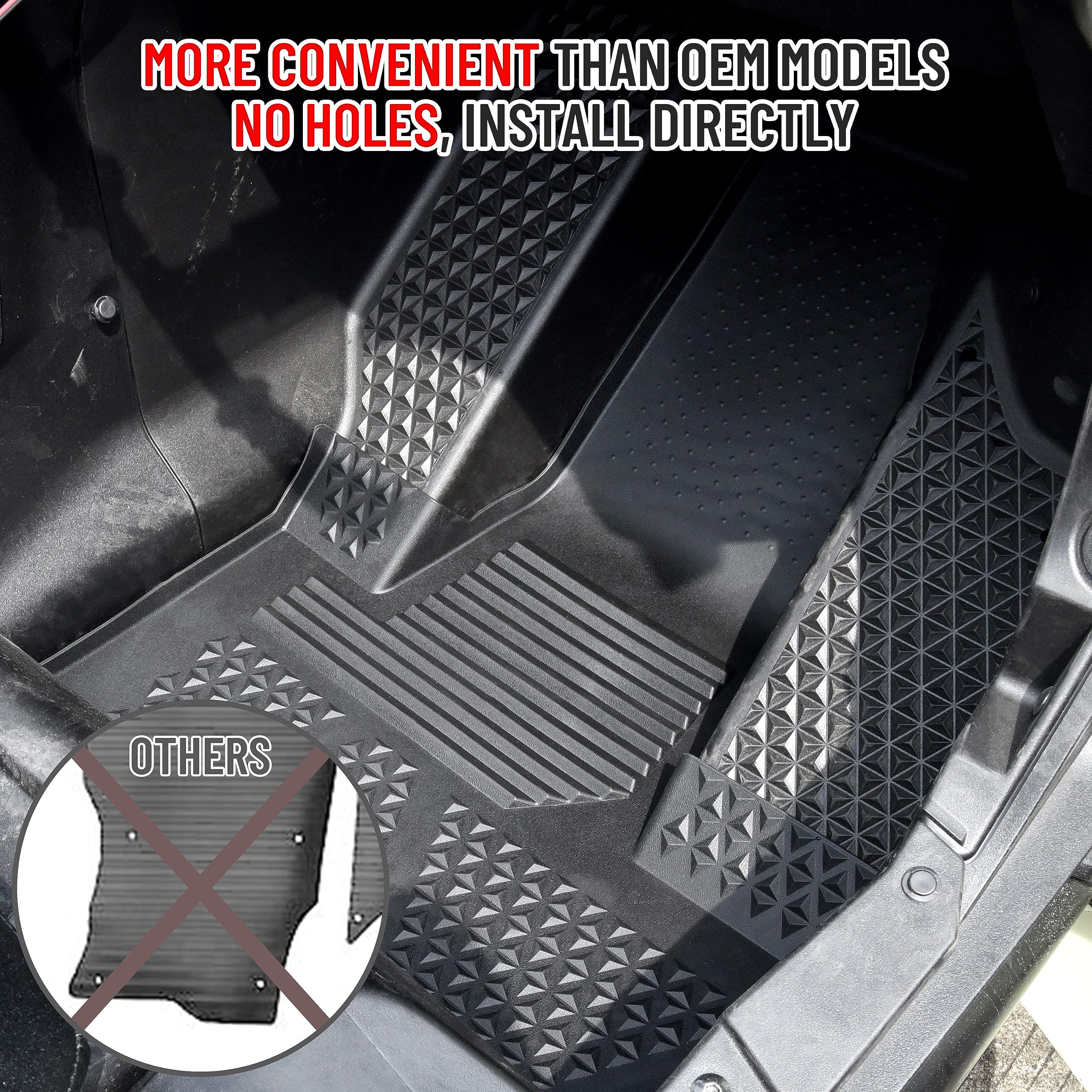 SAUTVS TPE フロアマット Honda Talon 1000X4 20-23用 前列と後列のフロアライナー 全天候保護 スラッシュマット Honda Talon 1000X-4 1000R-4 1000XS-4 2020-20