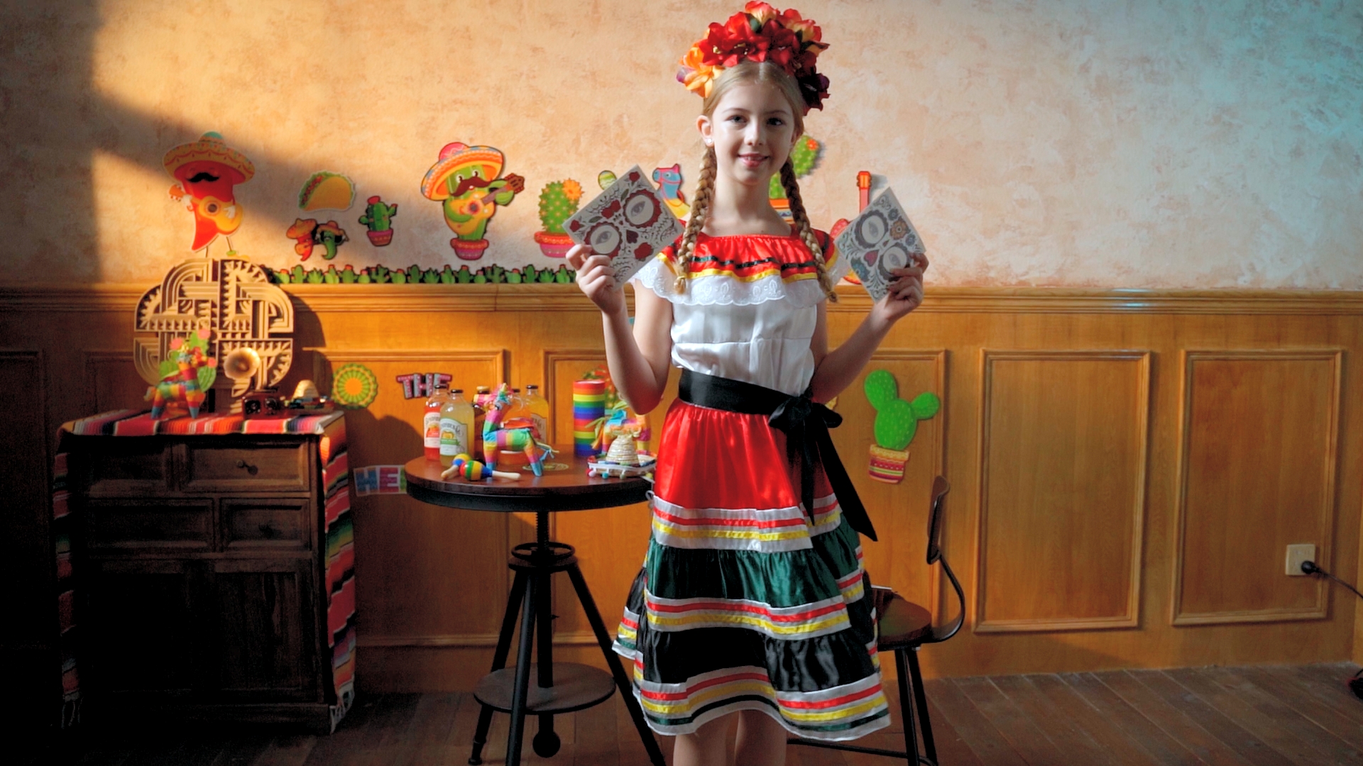 Set de 4 piezas disfraz tradicional mexicano flamenco miniatura 7
