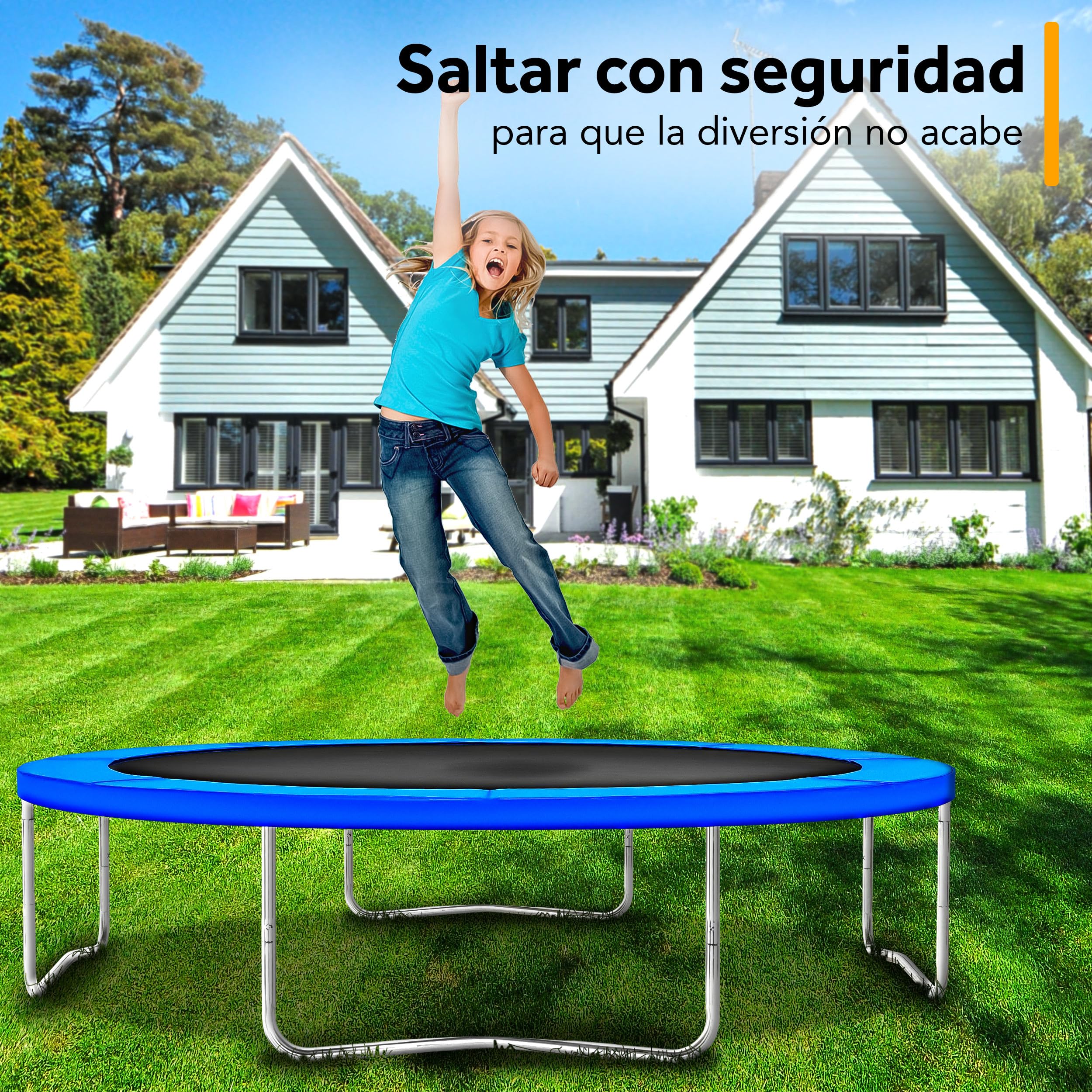 KIDUKU® Cubierta Protectora para Bordes de Cama elástica Cojín para resortes de trampolín 244 305 366 427 cm