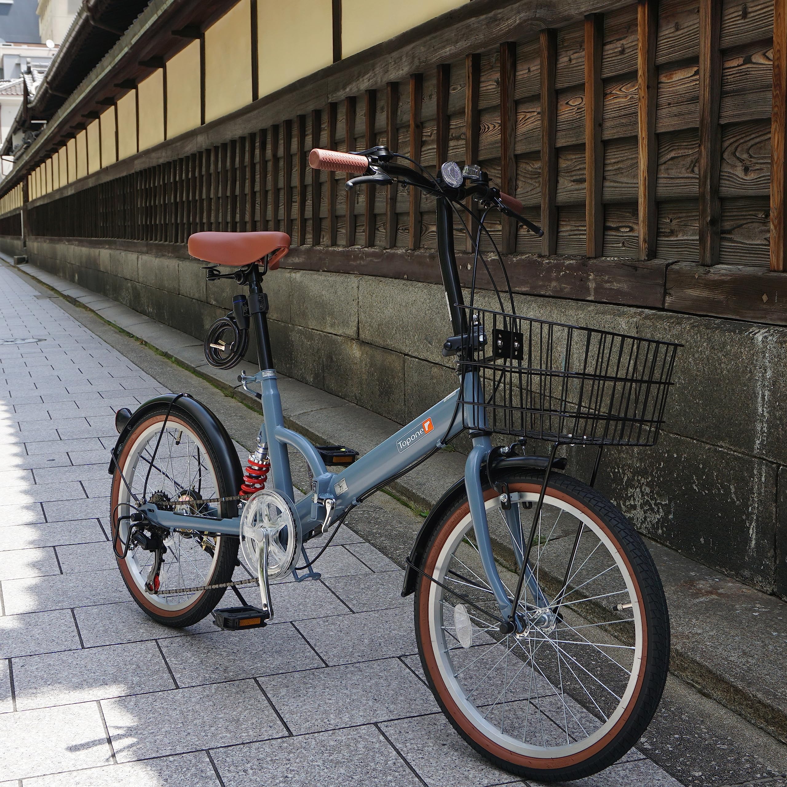 Amazon | 折りたたみ自転車 20インチ リアサスペンション ツートン
