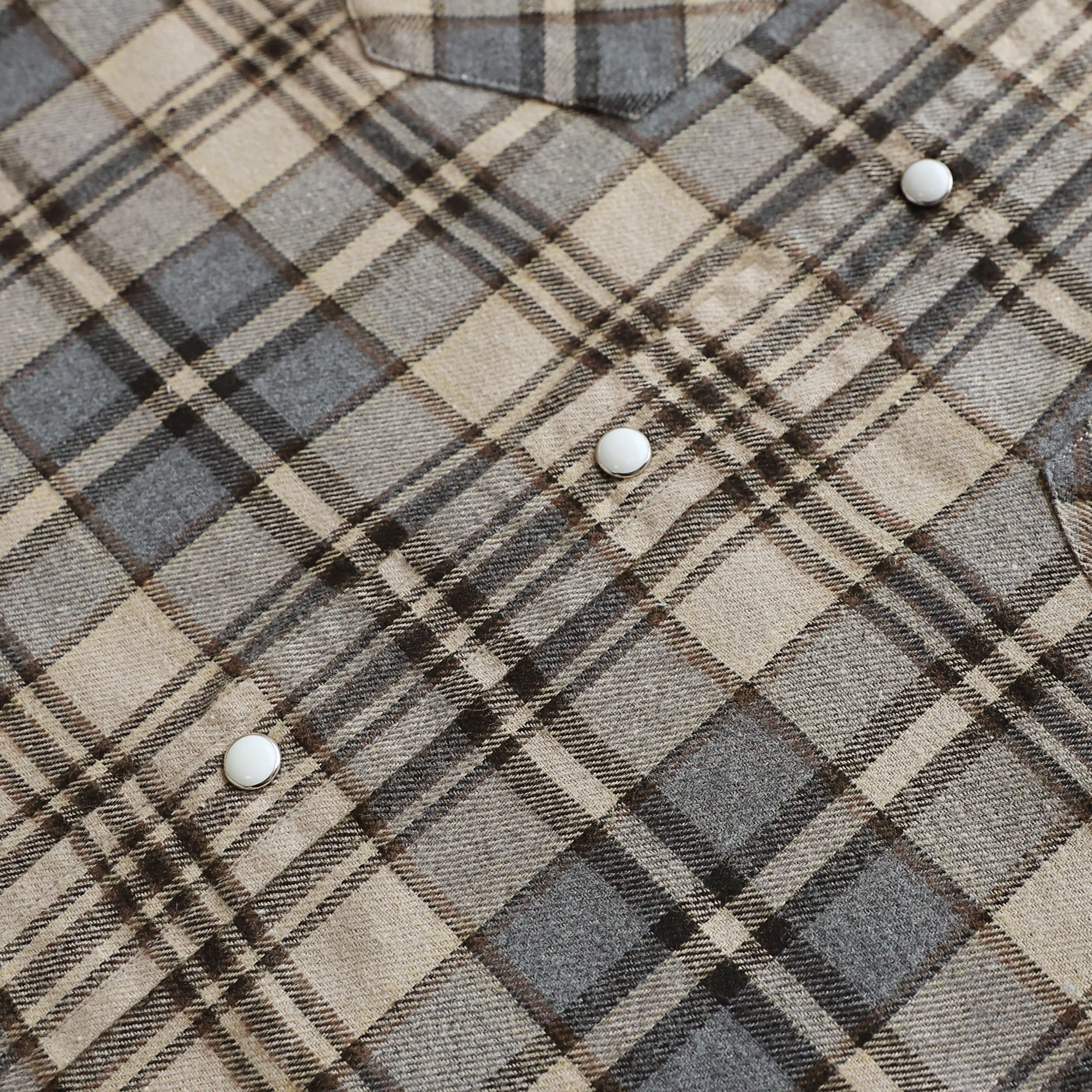 Dubinik® Camicia Flanella Uomo Invernale Camicia Uomo Flanella Cotone Western Cowboy con Bottone Automatico Vintage Quadri