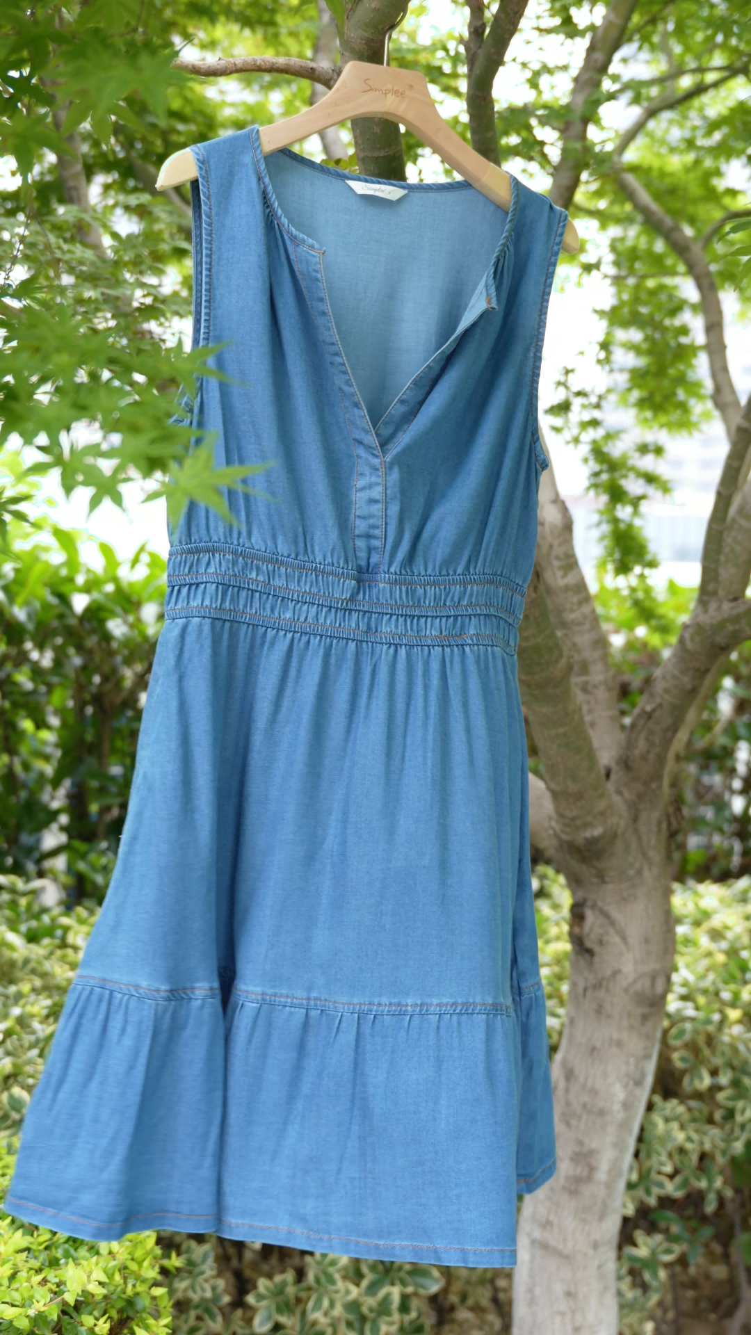 freego denim dress Free Heaven Two Color Denim Dress