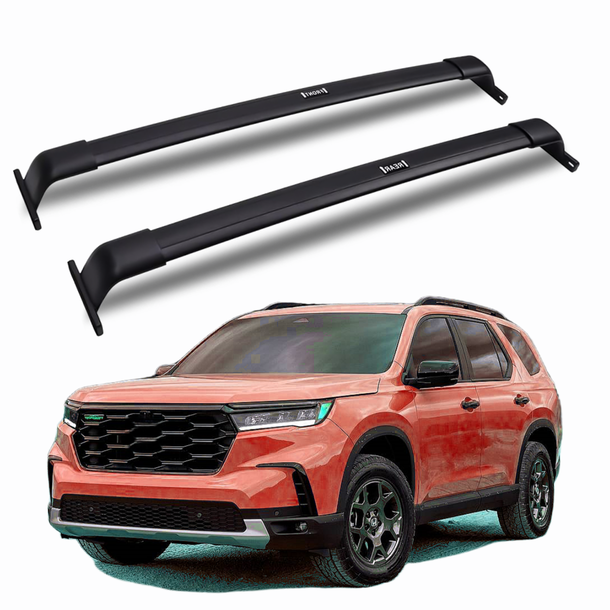 Barres De Toit Aluminium Pour Honda Pilot 2023-2025 - Noires, Charge 220 Lbs, POS75