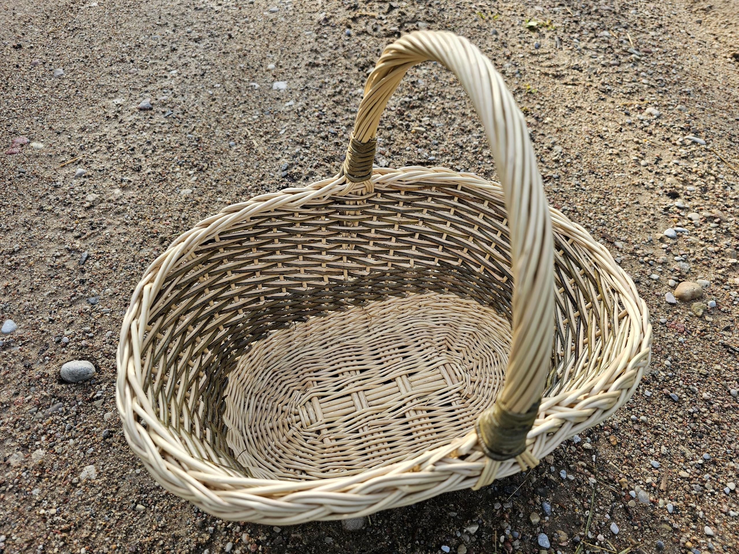 Cesta de mimbre para la cocina, 34 cm, dorada