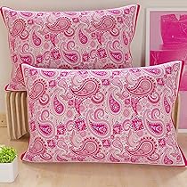 PETTI Artigiani Italiani – Coppia di Federe Cuscino 80×40 cm in Microfibra, Cuscini Arredo Camera da Letto, Divano, Salotto, Set 2 Fodere Copricuscino, Federa Paisley Rosa, 100% Made in Italy
