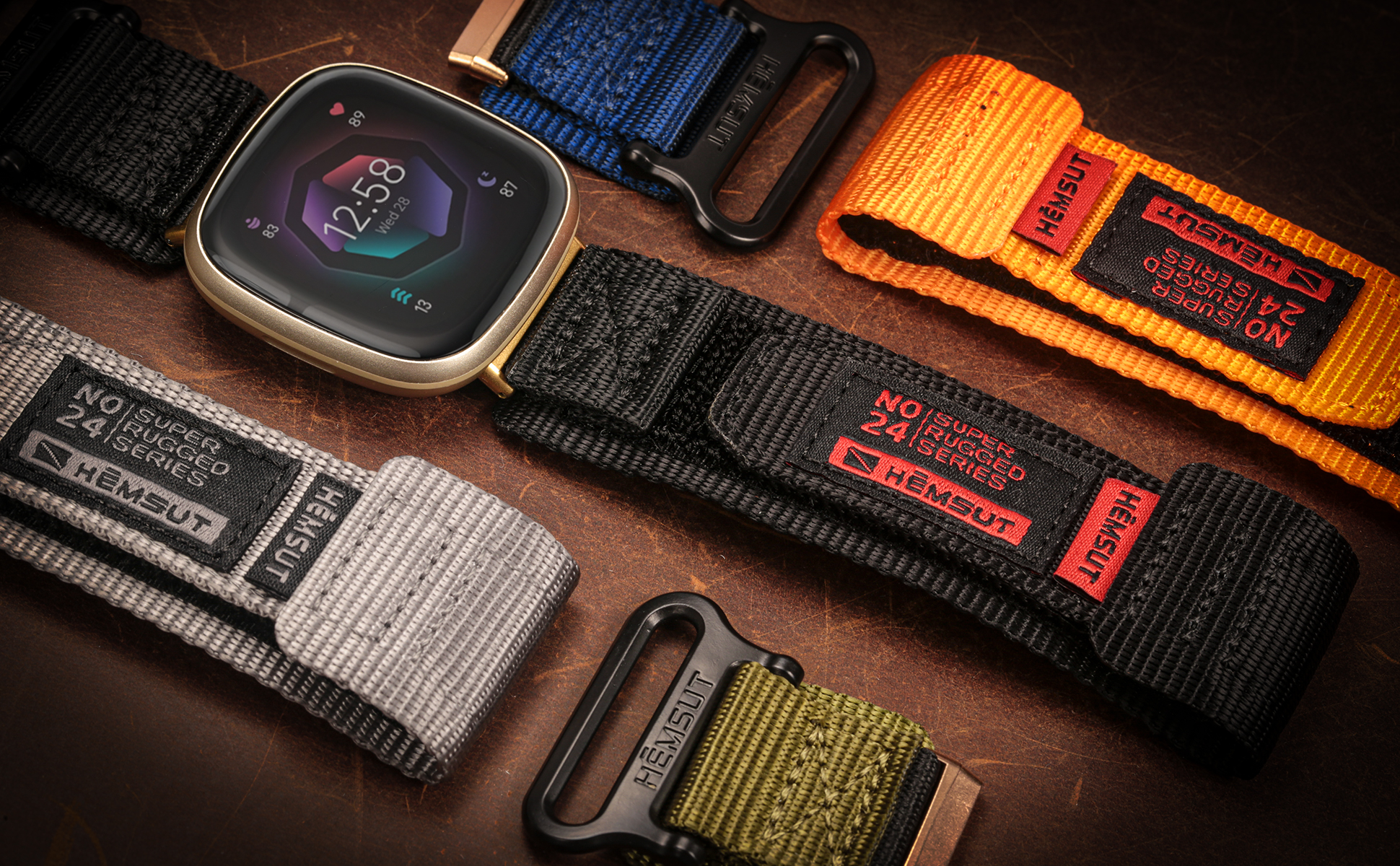 Correa para Fitbit Versa 3/4 y Sense estilo militar nylon miniatura 7