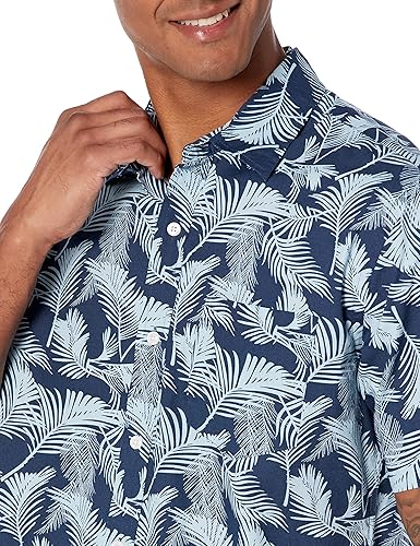 Miniatura 4 de Tienda Essentials - Camisa de manga corta para hombre, ajuste regular, estampada