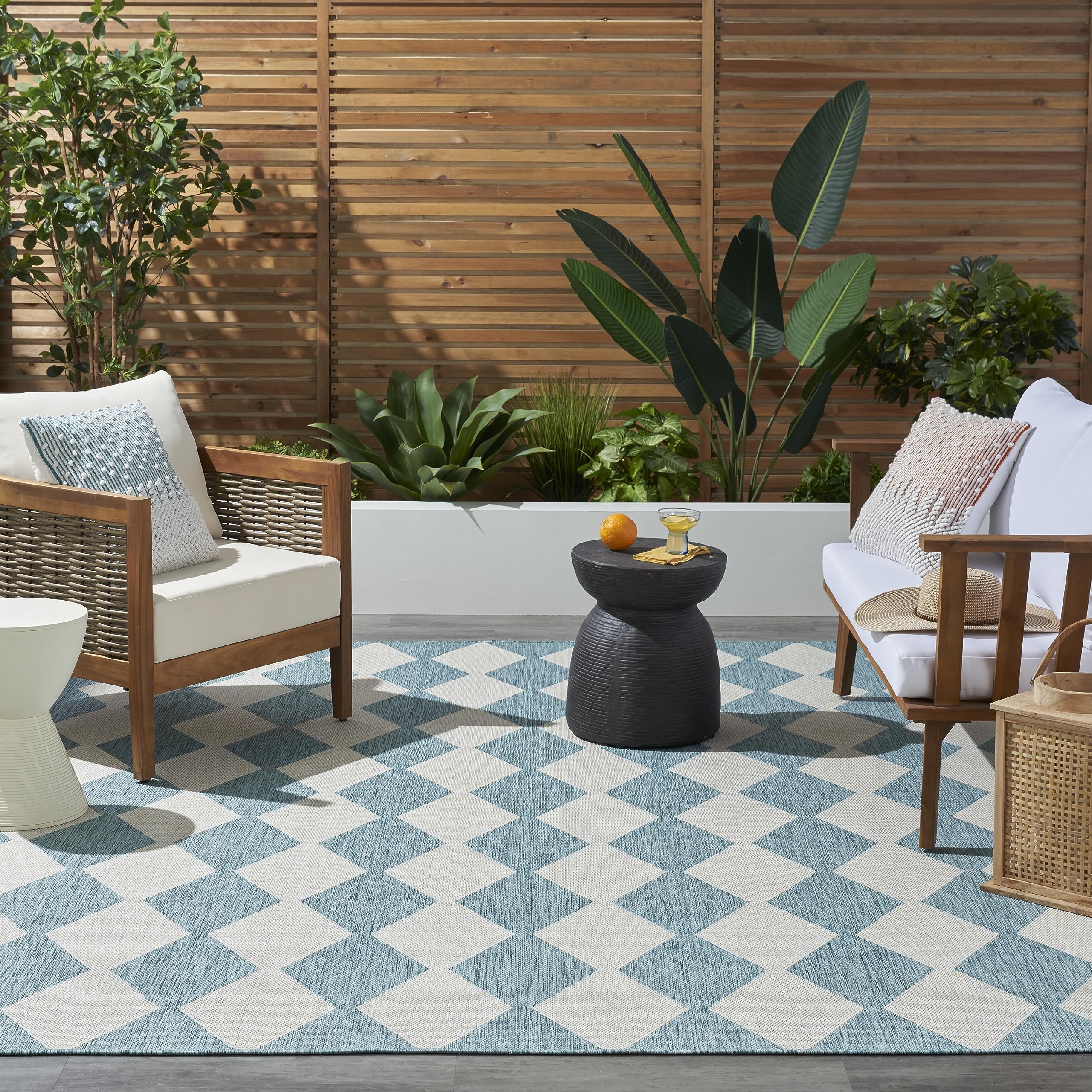 Nourison Home Positano Indooroutdoor Aqua 7 X 10 Area 