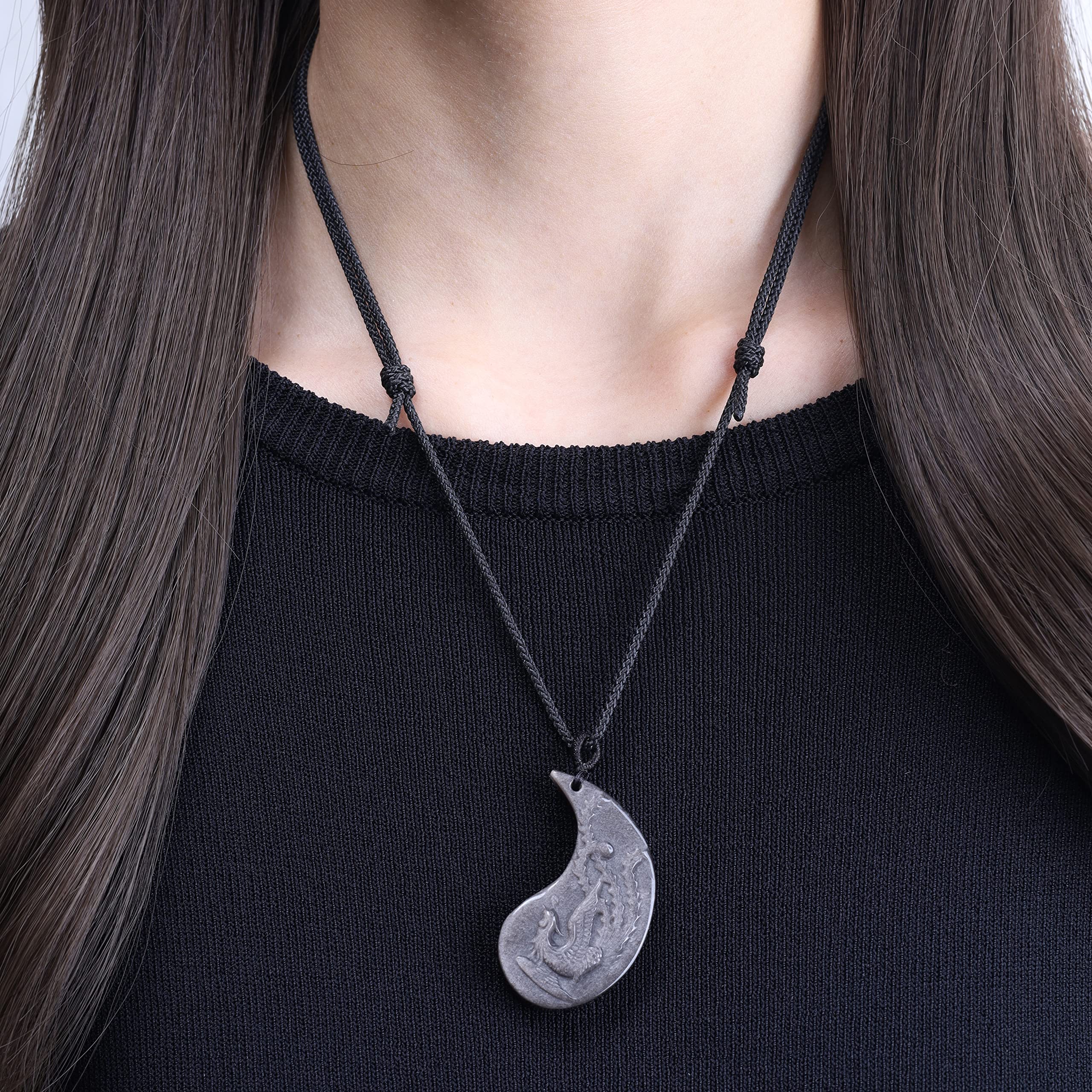 COAI Partnerkette Taichi Yin und Yang Drache und Phönix Gravur Anhänger