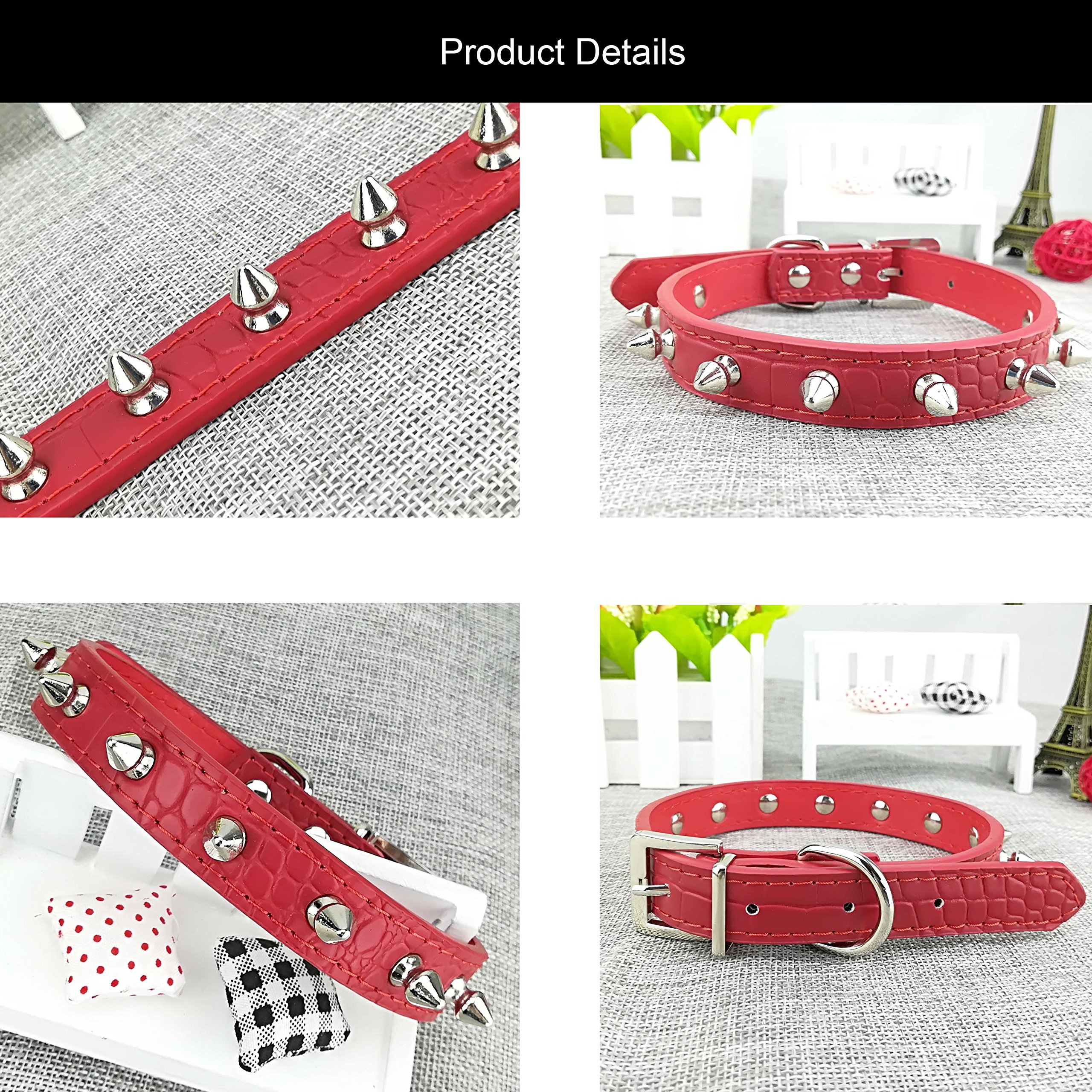 Newtensina 2er Set Hundehalsband – Punk Style Mit Krokoprägung & Nieten Für Welpen