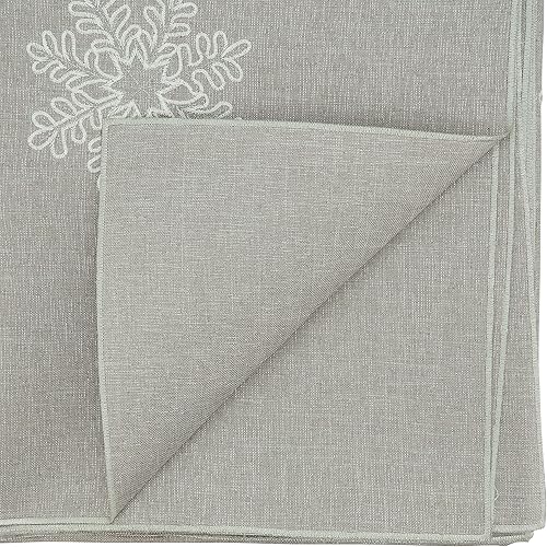 Vista 46 de Saro Lifestyle Camino de mesa bordado con diseño de copo de nieve, rojo, 16 x 120 pulgadas