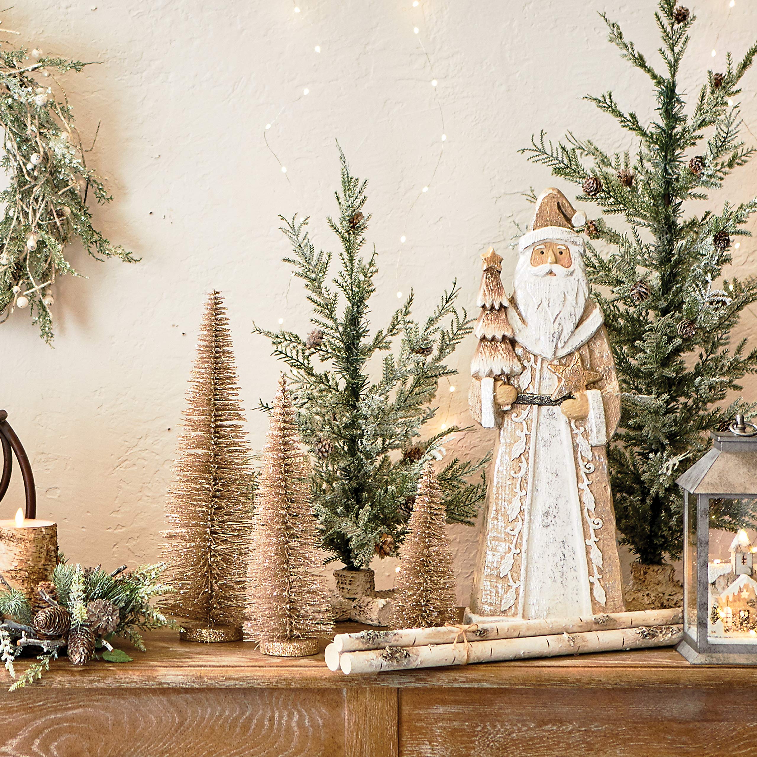 Amazon.com: RAZ Christmas Bottle Brush Trees Set of 3 in Sparkling