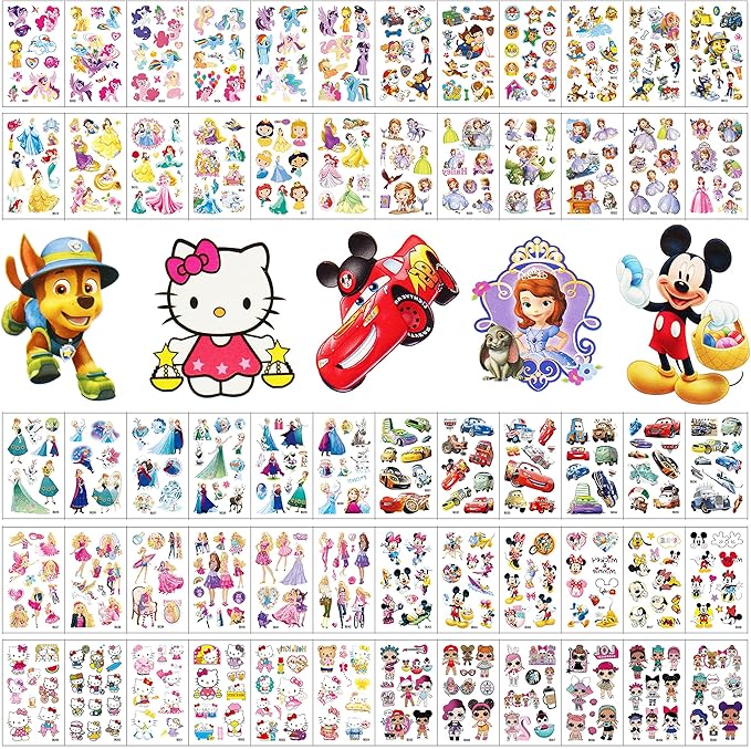 60 Sheets Cute pattern Temporary Tattoo fake tattoos stickers markers