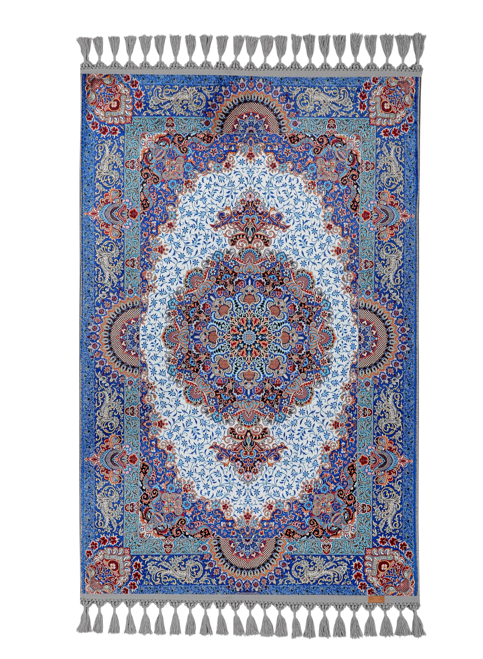 Tapis de prière traditionnel turc allmode homestyle bleu et rouge