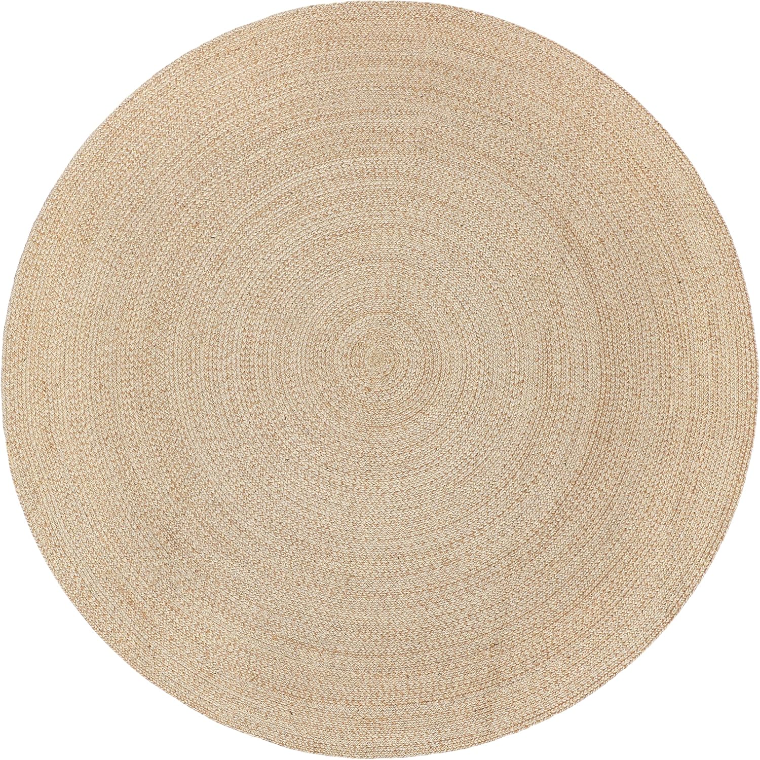 Area Rug for Living Room - Indoor/Outdoor 8' Round Beige – Classic Farmhouse Collection - Easy Clean, Water/Stain/Fade Resistant, Pet Friendly, High Traffic Rug for Patio, Deck, Bedroom