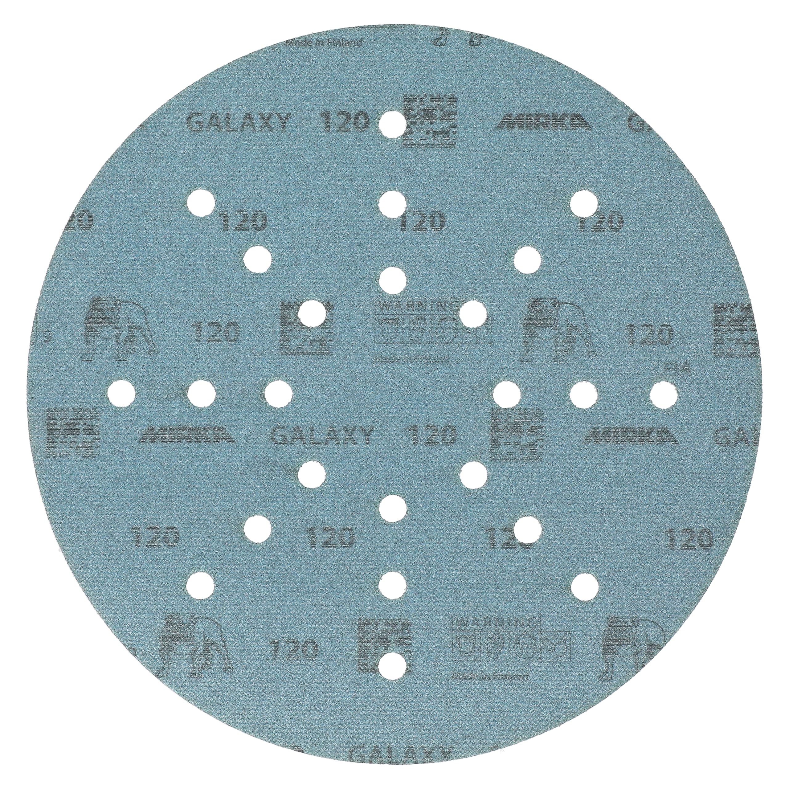 Mirka papier ścierny Galaxy Multifit 225mm rzep ziarno 120 | Papier ścierny Mirka Galaxy 225 mm z 24 otworami do szlifierek z długą szyją ziarno 120 25 sztuk