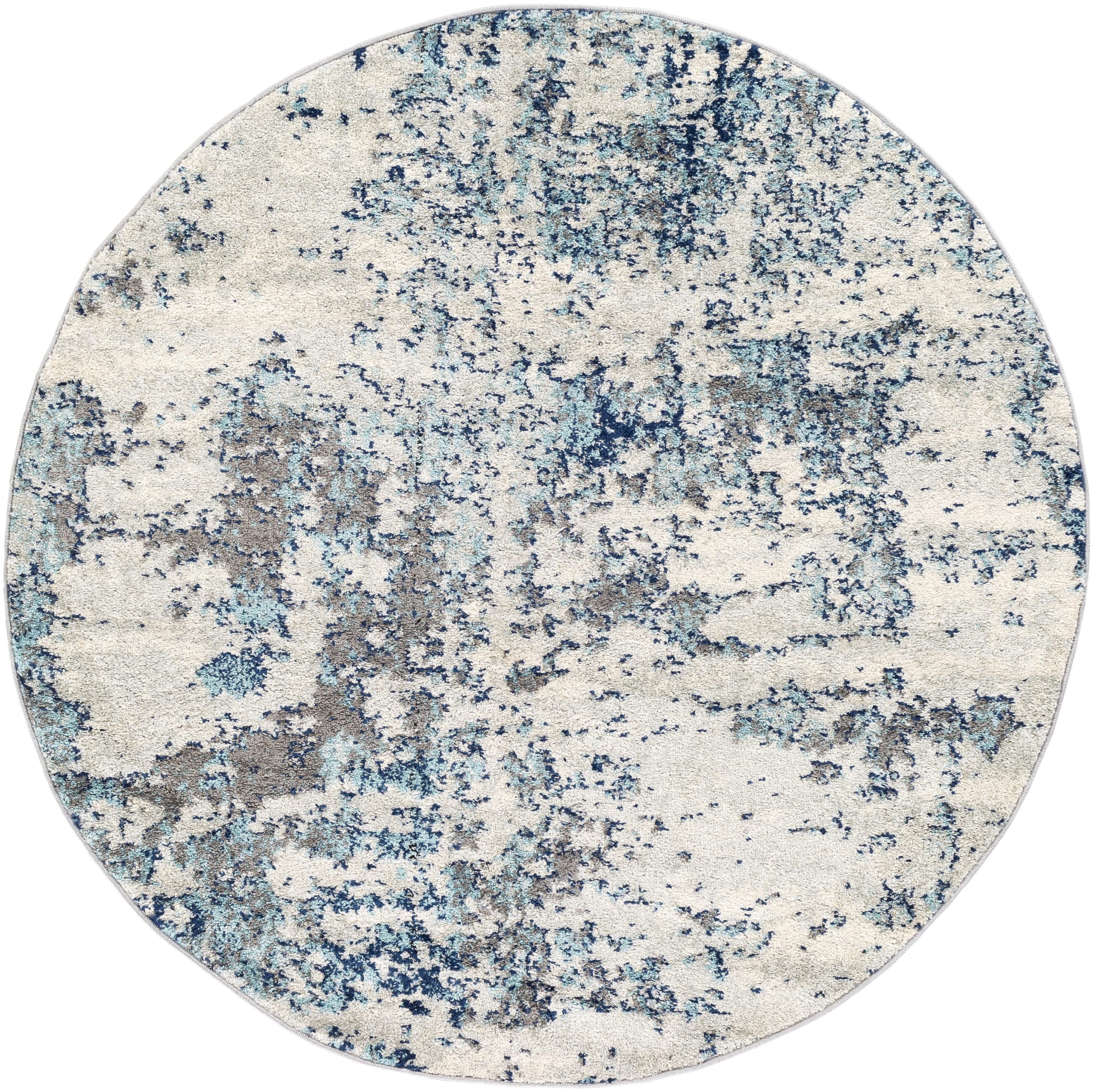 Artistic Weavers Arti Modern Abstract Area Rug,7'10" x 10'3",Dark Blue/Aqua 5 ft 3 in Round Dark