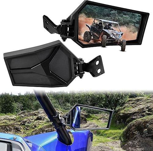 SAUTVS Espejos laterales retrovisores ajustables para Yamaha YXZ 1000, espejos laterales traseros transparentes plegables para Yamaha YXZ 1000R