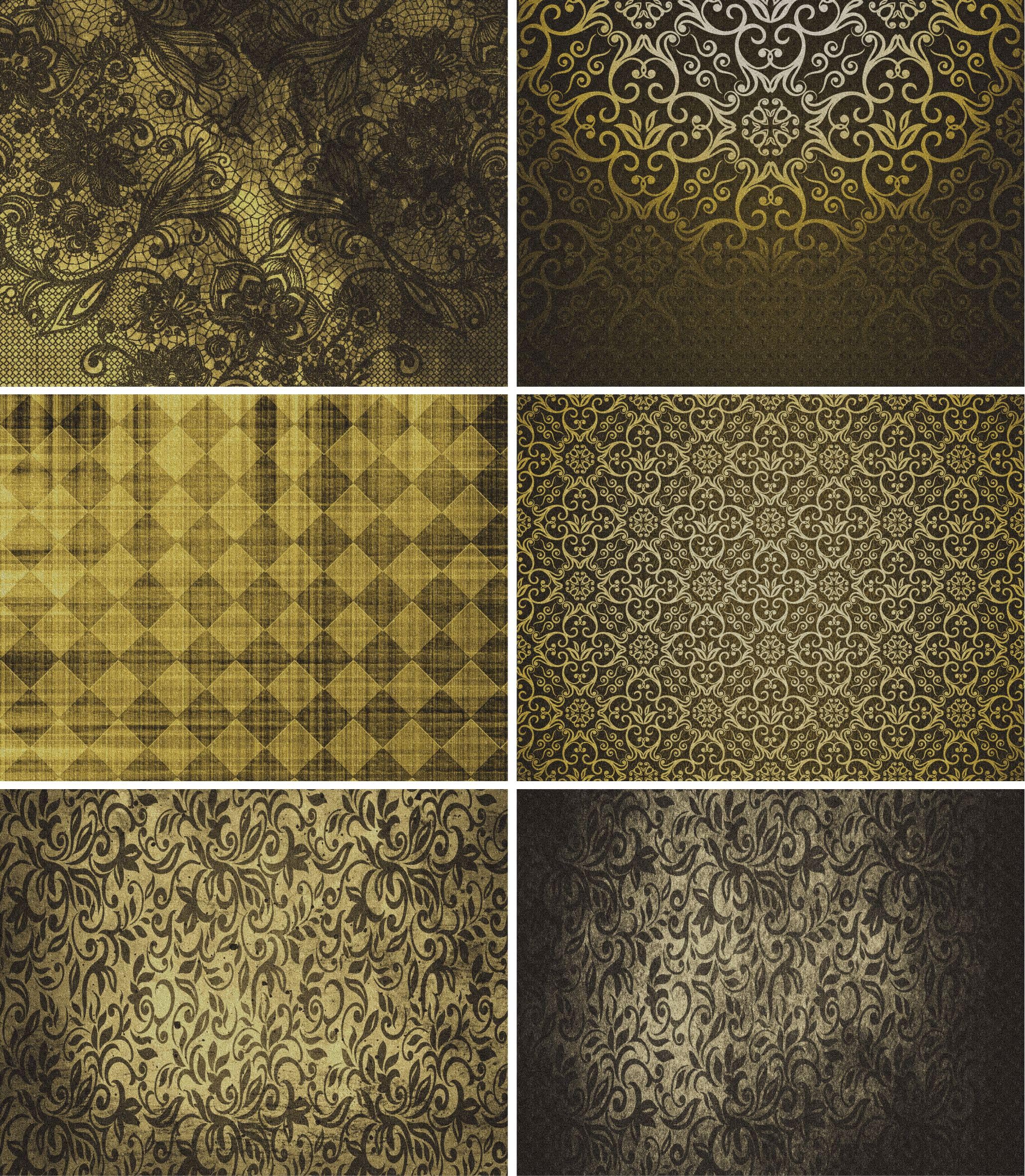 Gold Damask Rice Paper, 8 x 10.5 inch (6pc) - Mulberry Paper for Decoupage Scrapbooking Cards Crafts by Craft Kreatively