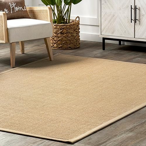 Miniatura 8 de nuLOOM Orsay - Alfombra de sisal tejida a máquina, 5 x 8 pies, beige