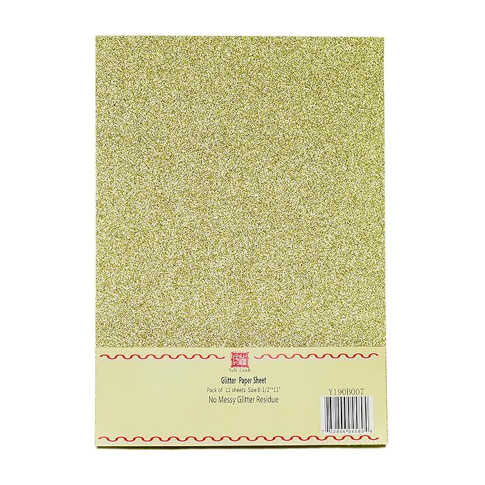 Buy YZH Crafts Glitter Cardstock Paper,NoShed Shimmer Glitter Paper,10
