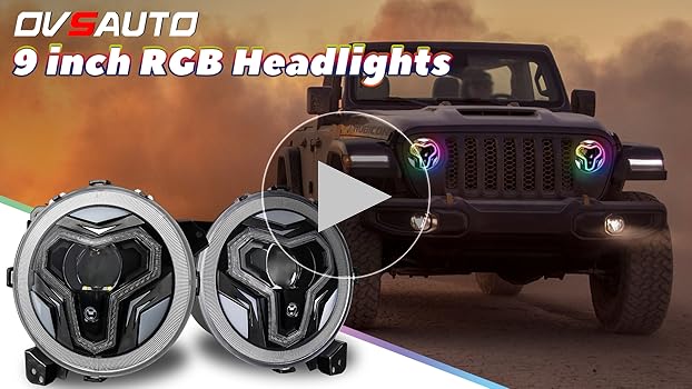 Amazon.com: OVSAUTO JL Headlights, 9 inch RGB Headlights
