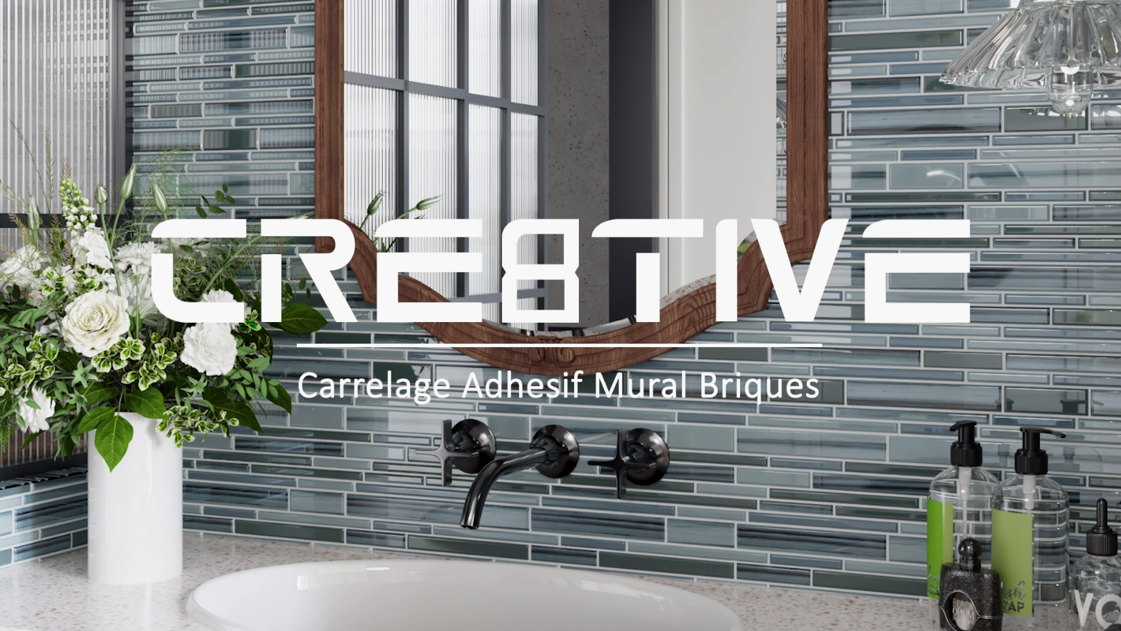 CRE8TIVE Carrelage Adhesif Mural Cuisine Mosaique Carrelage Violet Imperméable 4Pièces Credence Adhesive Carré Autocollant Credence Adhesive Pour Cuisine Salle De Bain Cheminee Buanderie 30.5cmx30.5cm