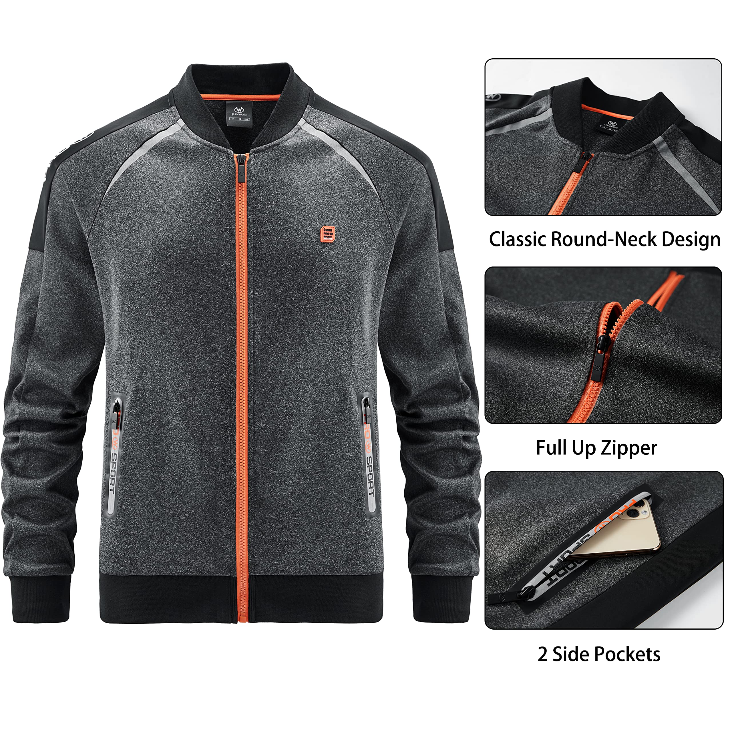W JIANWANG Herren Jogginganzug Trainingsanzug Sportanzug Fußball Sporthose für Gym Tracksuit Atmungsaktiv Hausanzug