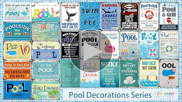 POOL ZINE「SIGH」 Amazon.com: Swimming Pool Closed Sign, 10x14 Inches, Rust