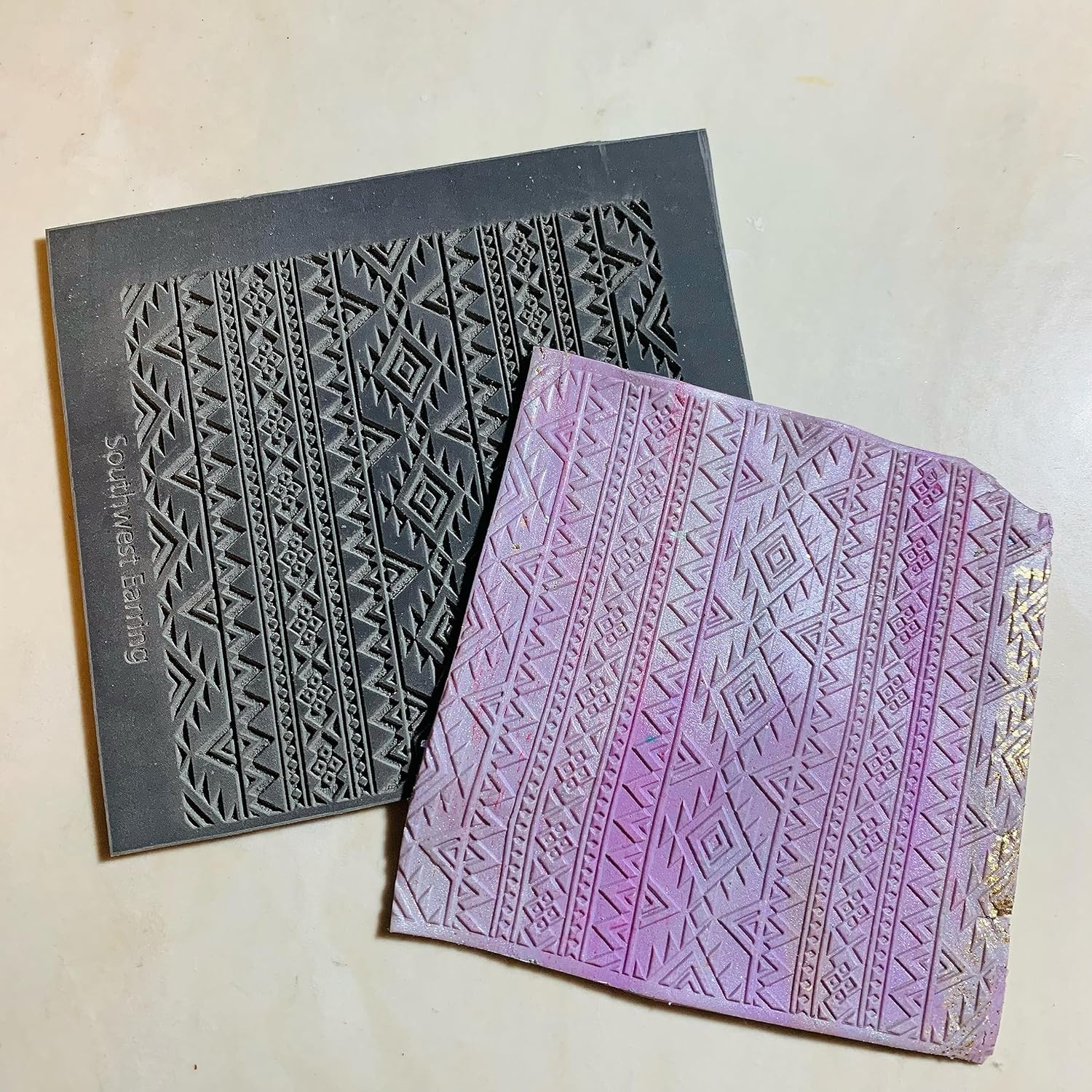 CreateAlong Quilted in The West South west Rubber Stamp Texture Sheet