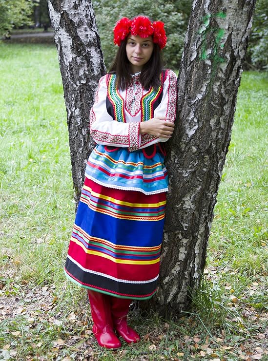 Polish costume women folk dress Poland