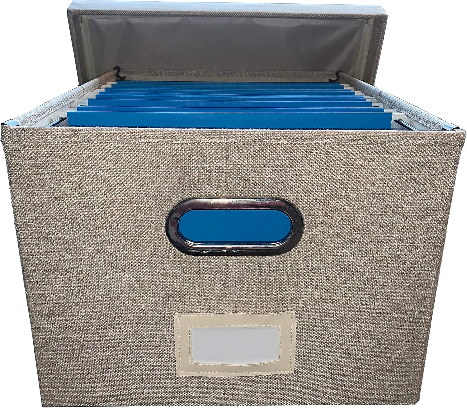 File Box Storage Organizer with lid Decorative Linen