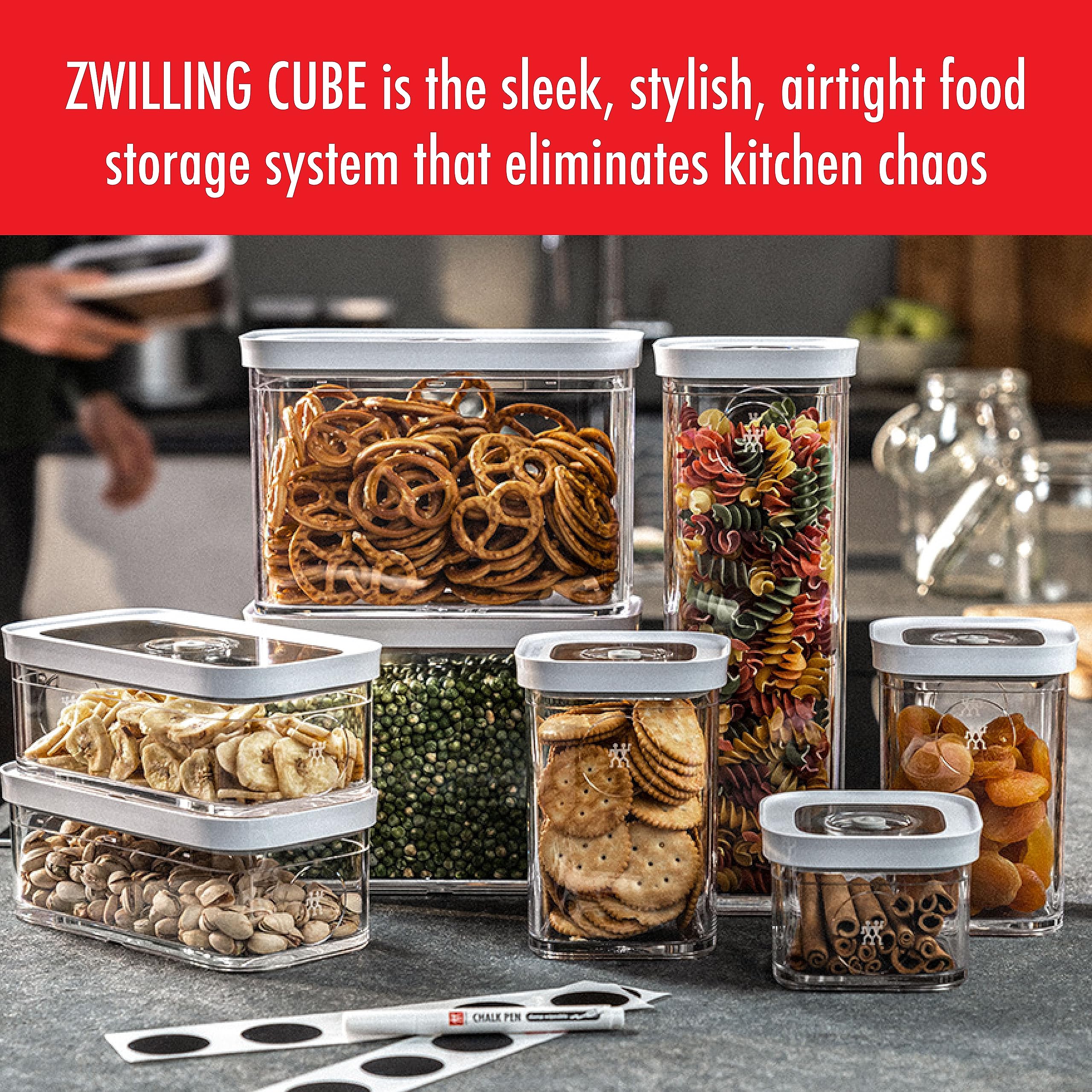 ZWILLING Fresh & Save Cube Box Contenedor de almacenamiento de alimentos, pequeño extra alto, color blanco