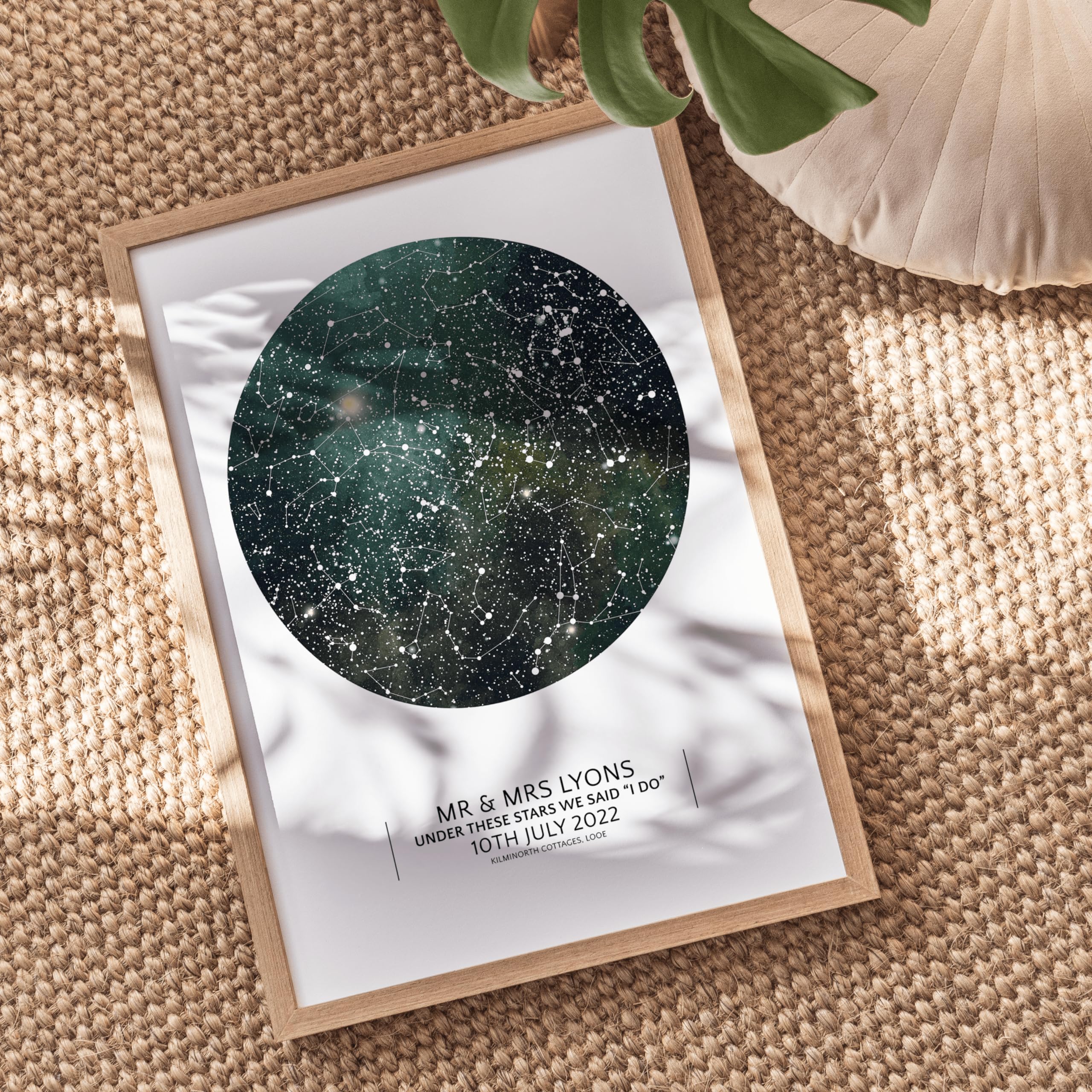 Night Sky Star Map Constellation Gifts - Star Chart Wall Art Space Poster - Star Map Personalised - The Night We Met Custom Star Map