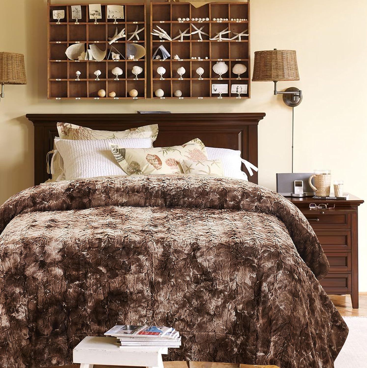 Chanasya Premium Wolf Faux Fur Throw Blanket Soft, Fuzzy