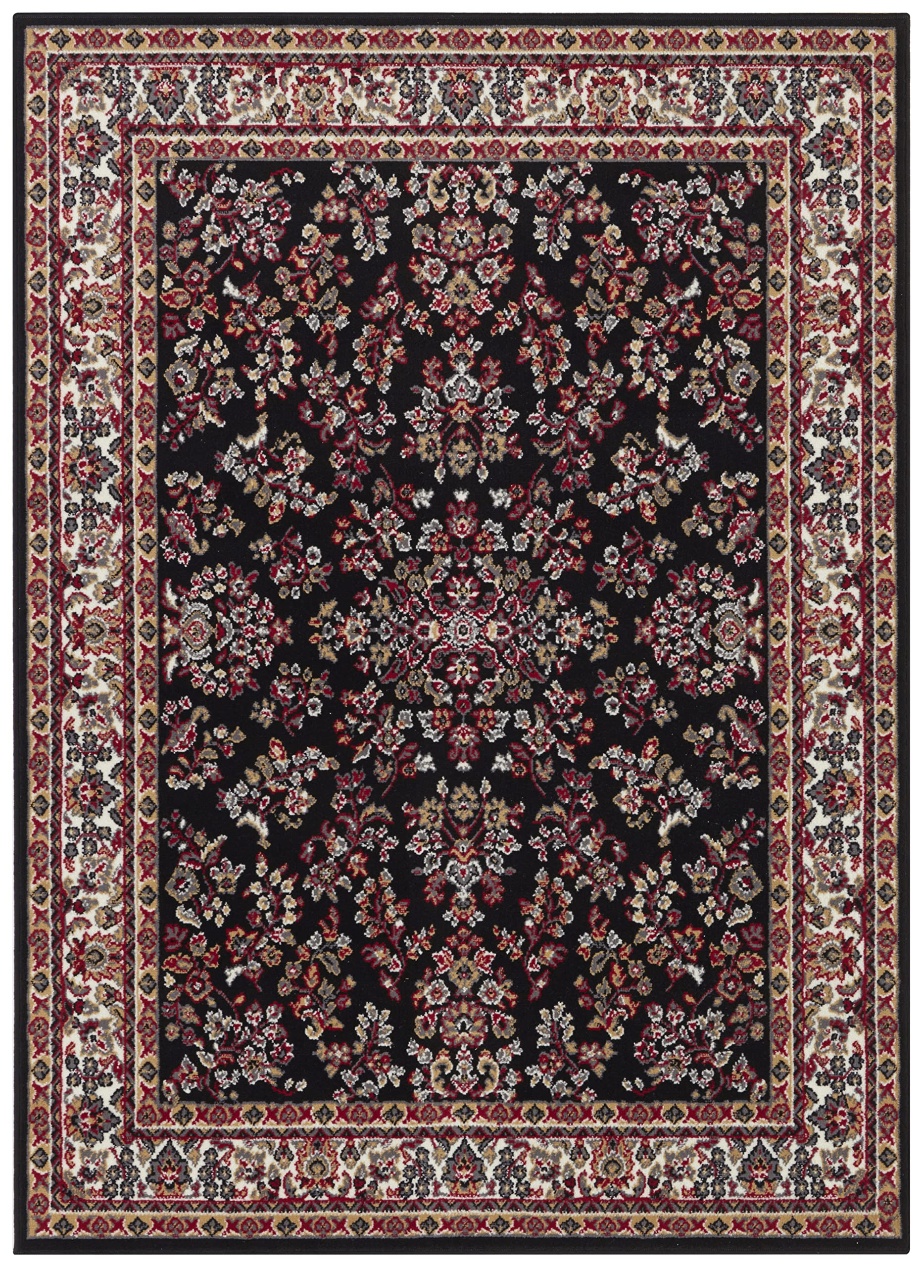 HANSE Home Alfombra de salón de Pelo Corto Orient - Zabul Aspecto Persa, Alfombra Oriental para Comedor, salón, Dormitorio, Negro, 120 x 160 cm