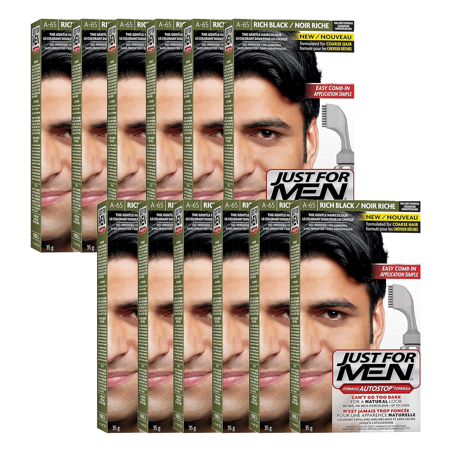 Just For Men Autostop, Gray Hair Coloring for Men with Comb Applicator