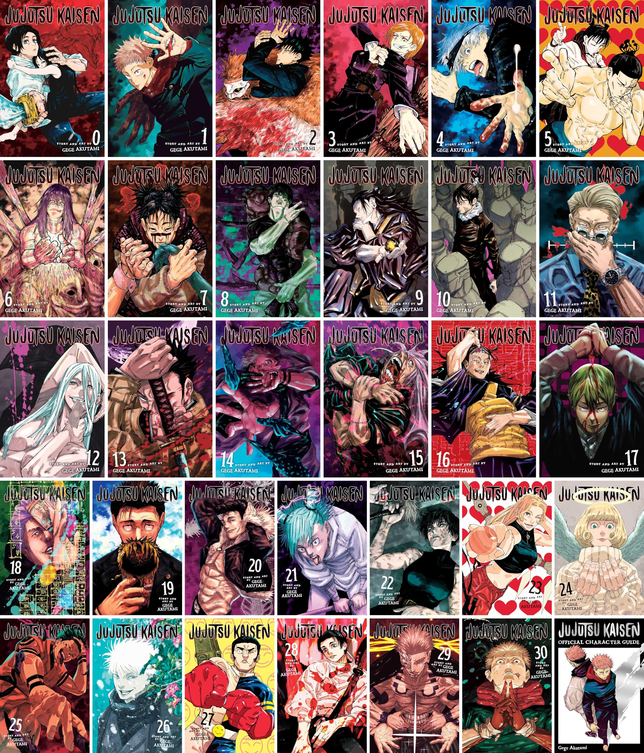 Jujutsu Kaisen Complete Collection (32 Books) Manga Series Set (Vol. 0-30 + Guide)