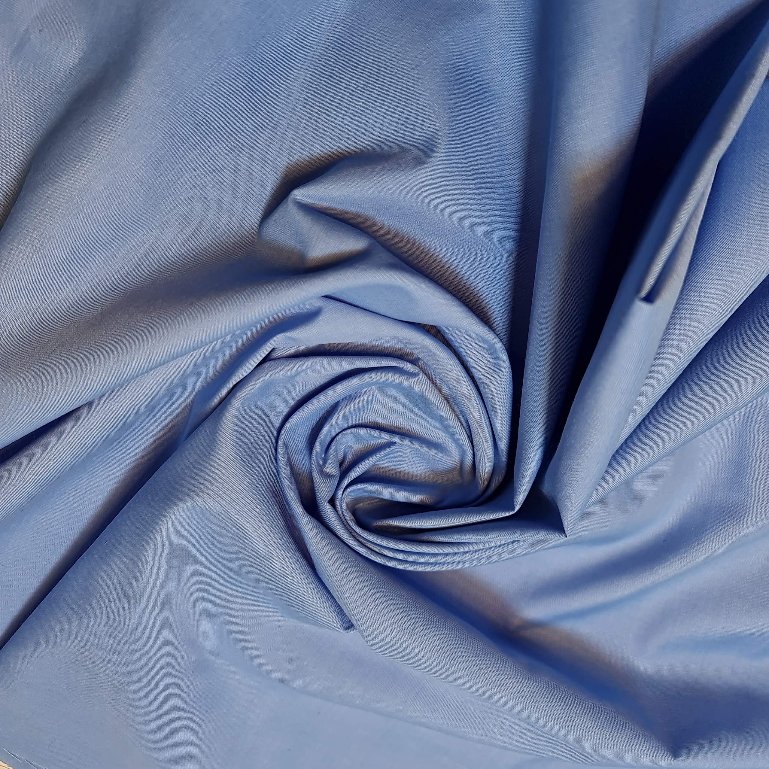 Textile Station Tissu uni en polycoton pour doublure de robe - 10 m - Bleu
