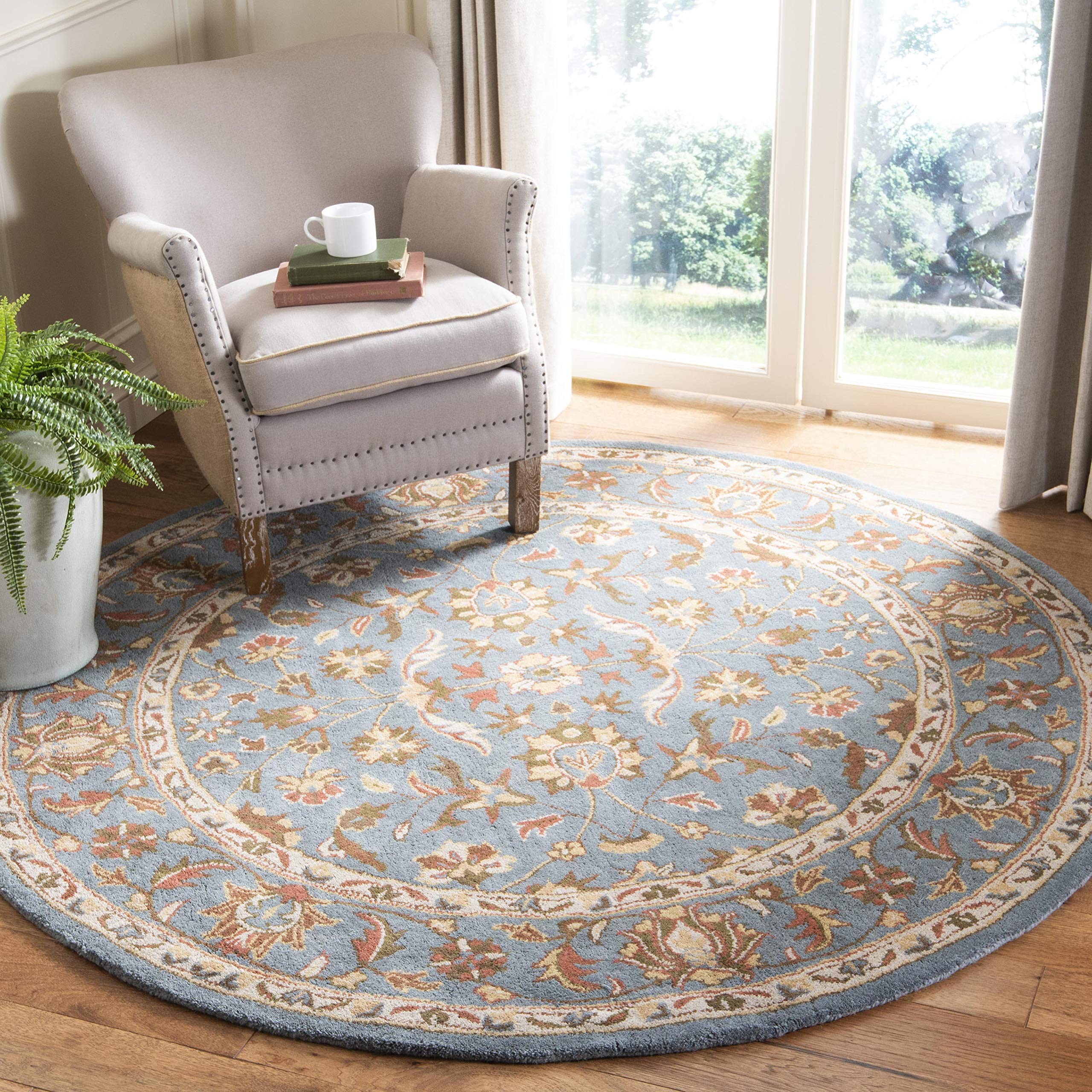 Amazon.com: SAFAVIEH Heritage Collection 8' Round Blue / Blue
