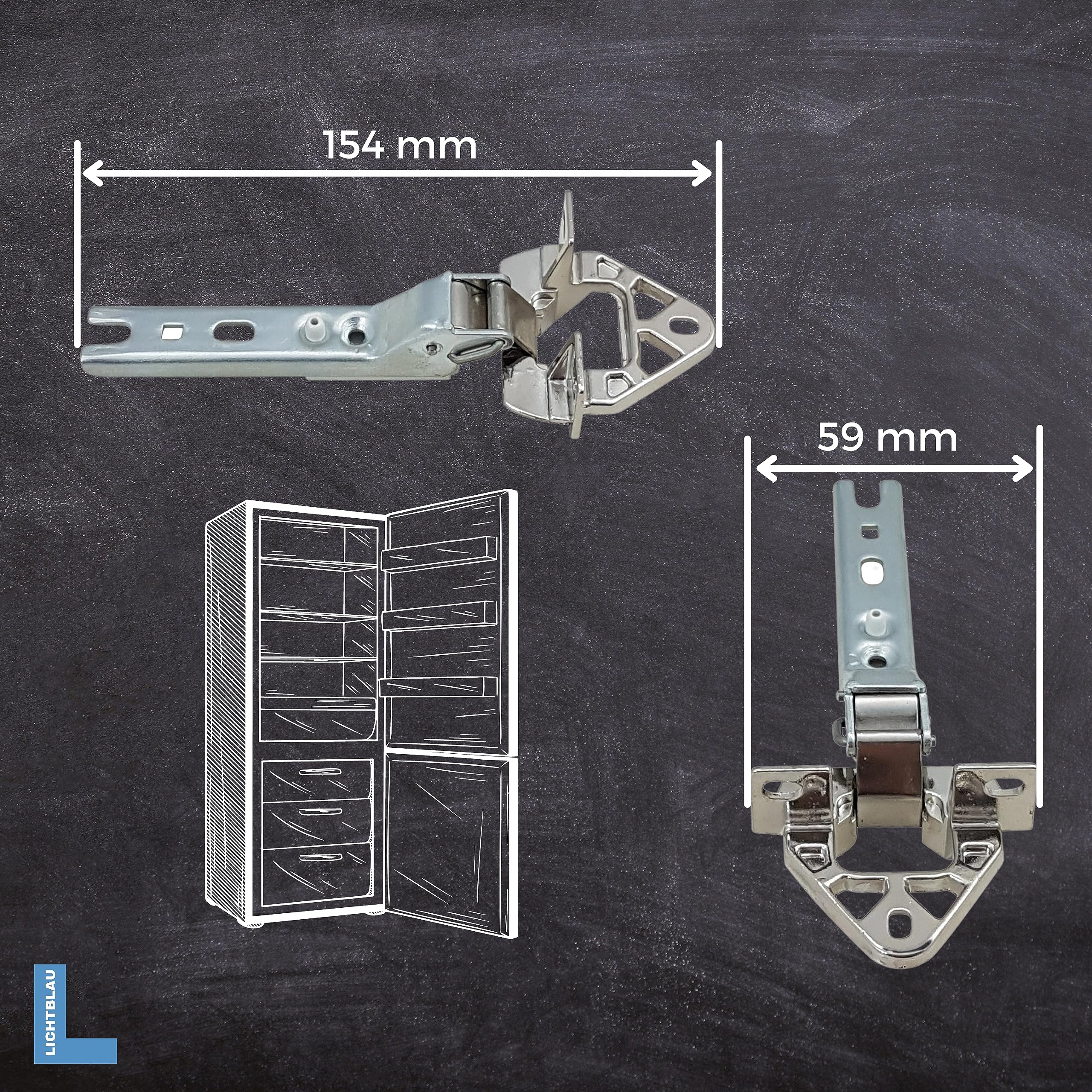 Lichtblau Set cerniere sportello frigo 3 pz. 268698, 00268698, 268699, 00268699 per Bosch, Siemens I Set cerniere sopra e sotto per sportello frigo