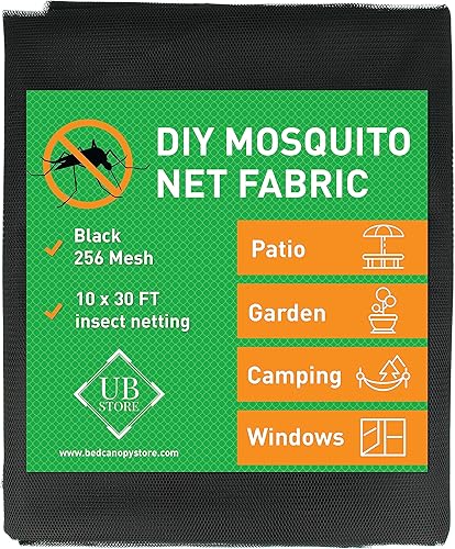 Mosquitera negra para bricolaje, red de 10 x 30 pies, cubierta de insectos para jardĂn, patio, exterior y ventanas, varios tamaños en negro, blanco Mosquitera negra para bricolaje, red de 10 x 30 pies, cubierta de insectos para jardĂn, patio, exterior y ventanas, varios tamaños en negro, blanco