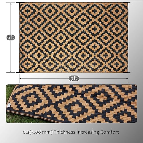 Miniatura 2 de SAND MINE Alfombras reversibles, alfombra de paja de plástico, alfombra de área moderna, alfombra grande para el suelo y alfombra para exteriores,