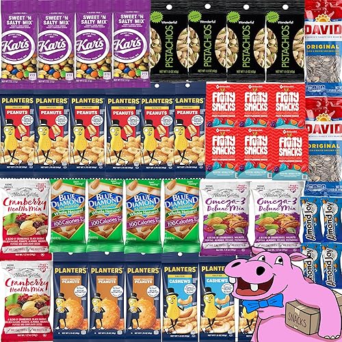 Paquetes individuales de mezcla de frutos secos y frutos secos, paquete de cuidado de aperitivos saludables (40 unidades)