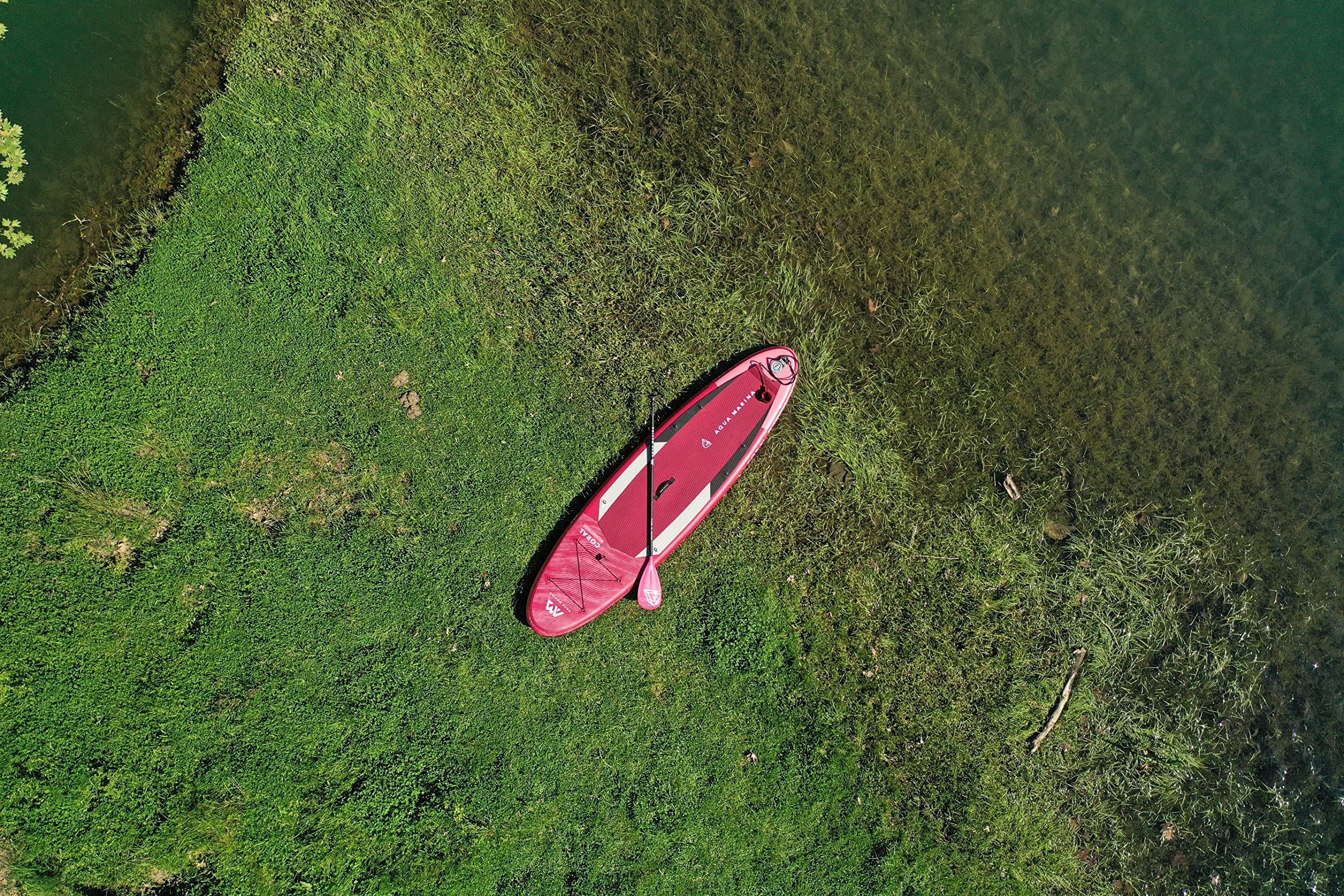 Aqua Marina , Stand Up Paddle Board aufblasbar im Set Coral 2022 iSUP Pink 10’2” Stand-Up Paddling SUP-Board mit Schultergurt 310 x 78 x 12 cm