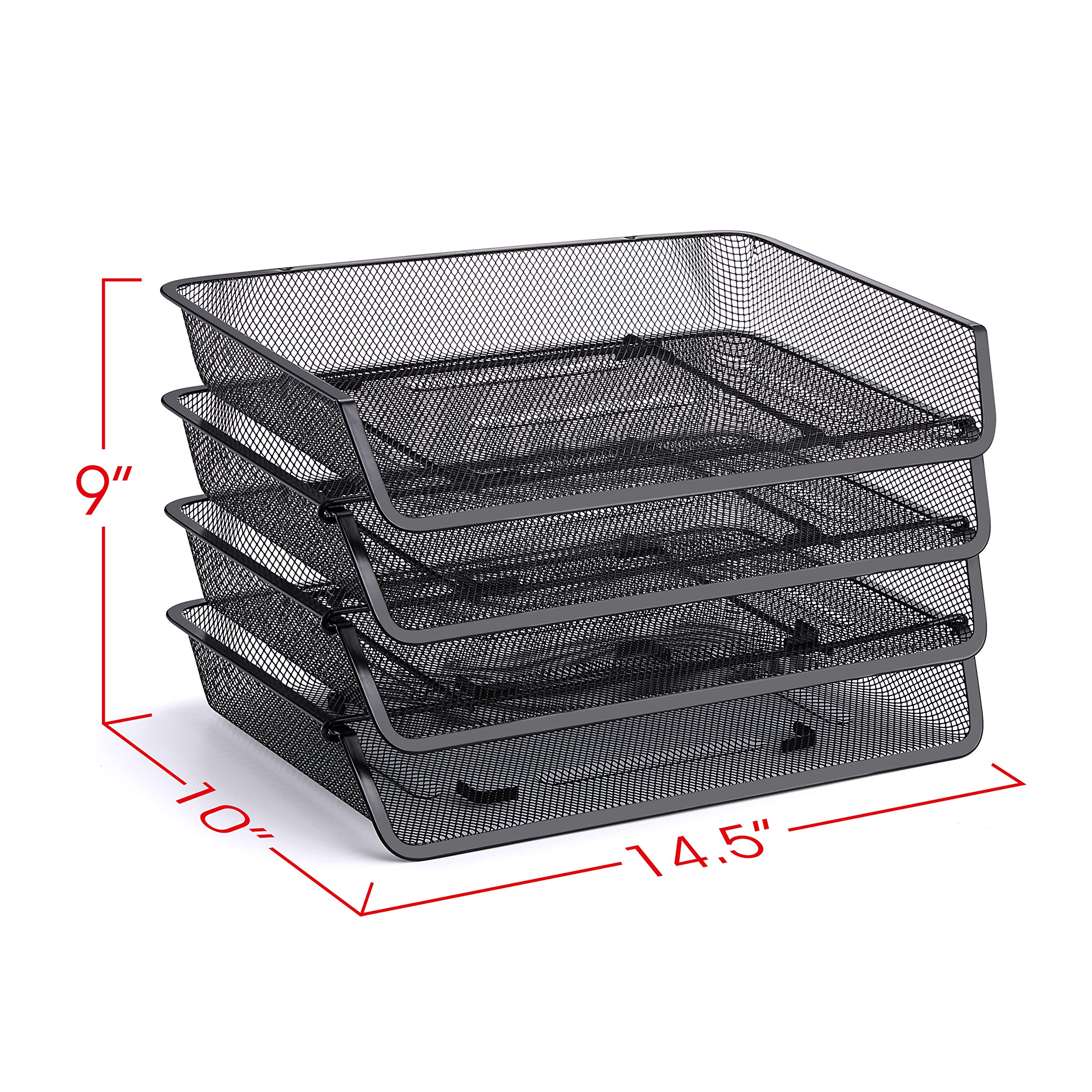 4 Pack Simple Trending Stackable Office Desk Supplies Organizer