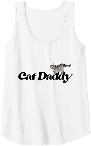 Miniatura 8 de Cat Daddy Funny Cat Dad Camiseta sin mangas, Blanco, S
