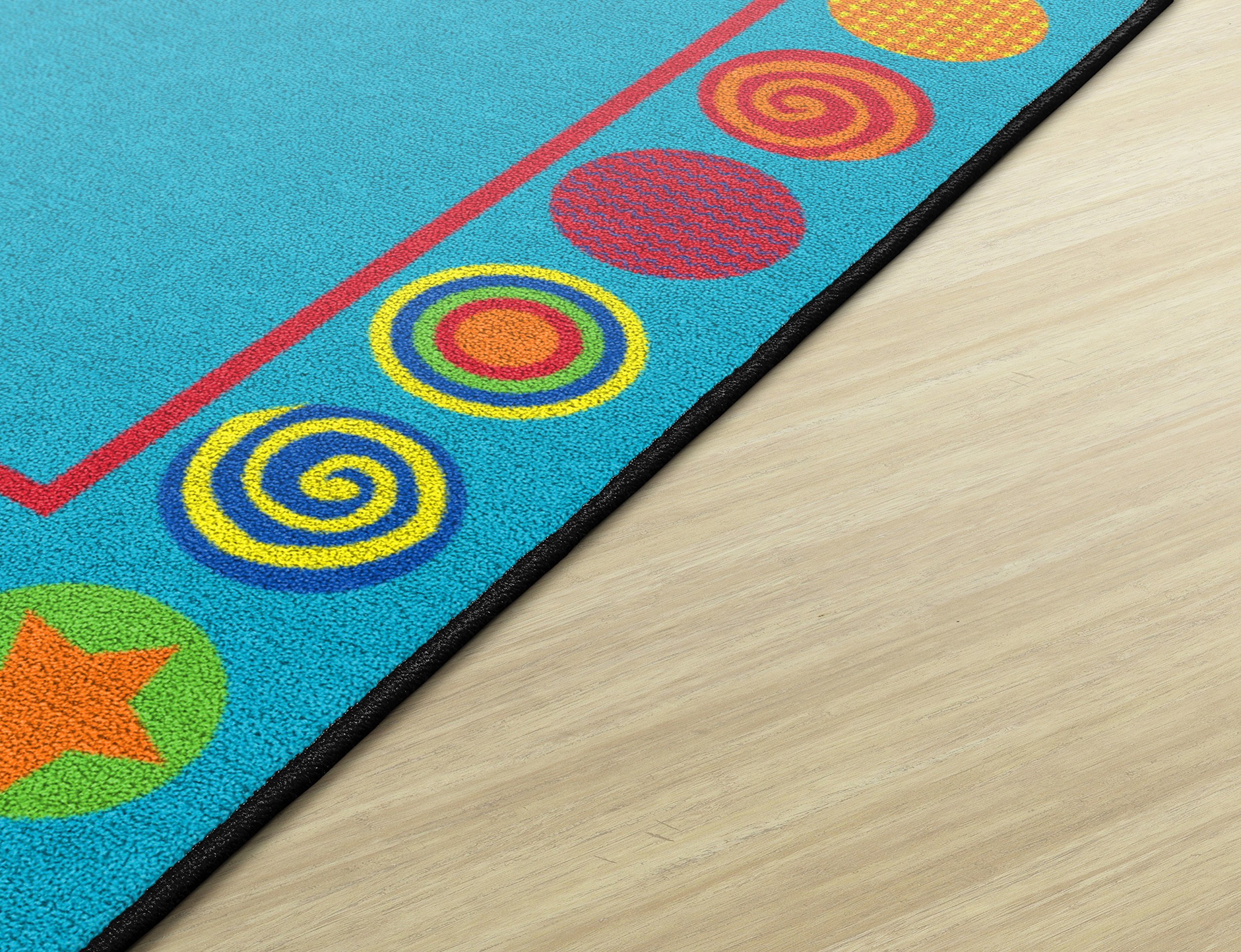 Flagship Carpets Patterned Circles Colorful Multicolor Seating Carpet for a Gathering Place, Children's Classroom Rug or Kids Educational Area, 3' x 2', Rectangle