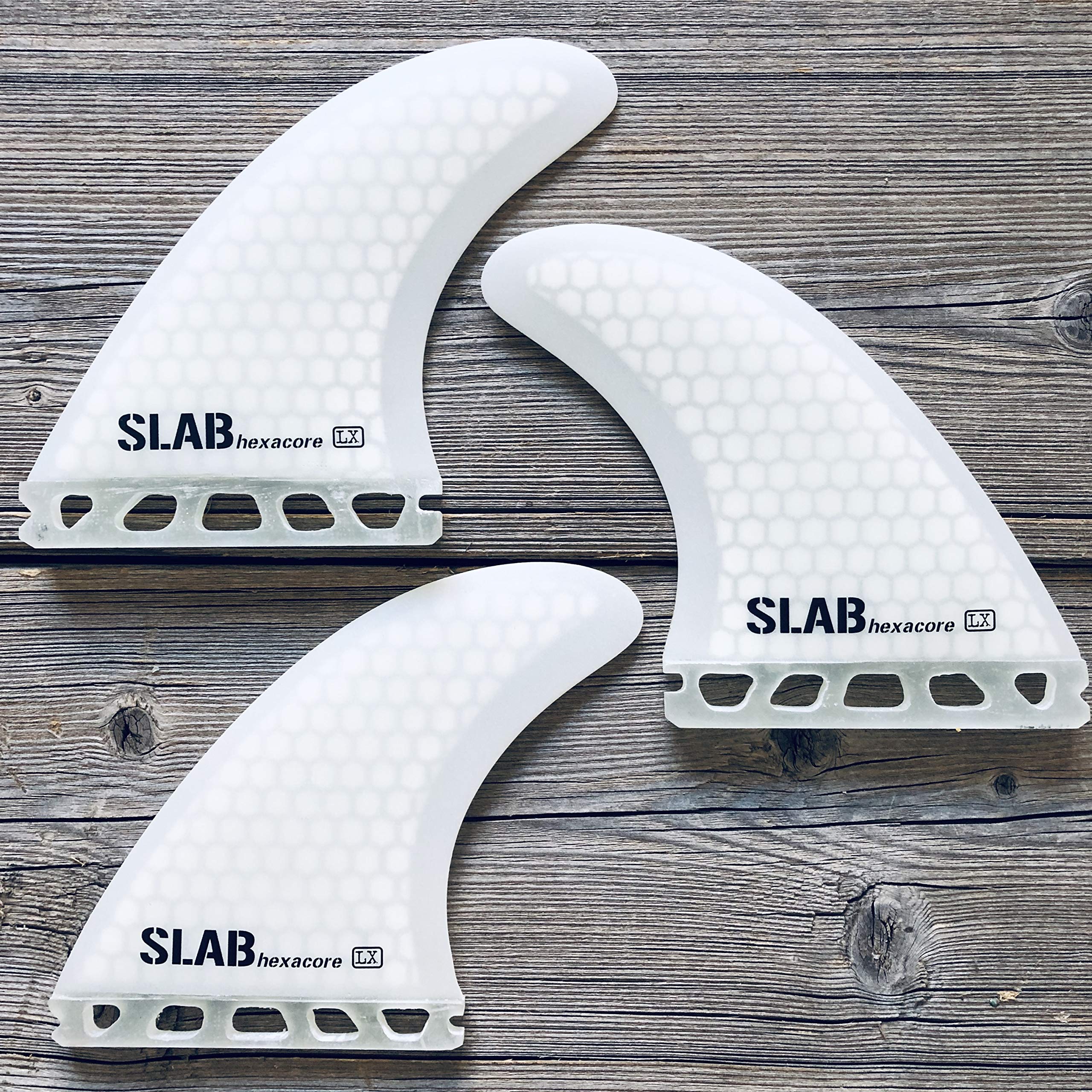 Slab-Surf Fins Thruster hexacore Full White Futures Talla L