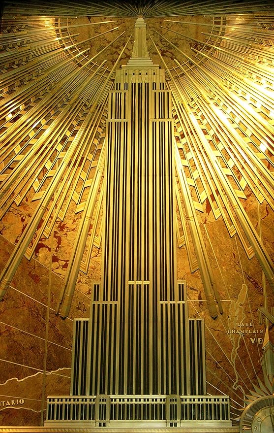 Empire State Building Art Deco Canvas Wall Art Framed Print Various Sizes A1 32x24 Inches Amazon Co Uk Home Kitchen